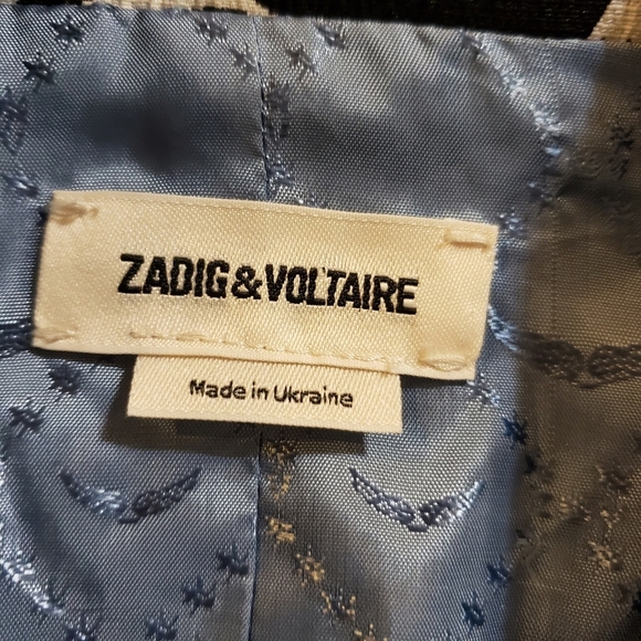 Zadig & Voltaire 🖤 Ivory & Black Heart Blazer - Size 36/US 6 - Picture 10 of 14